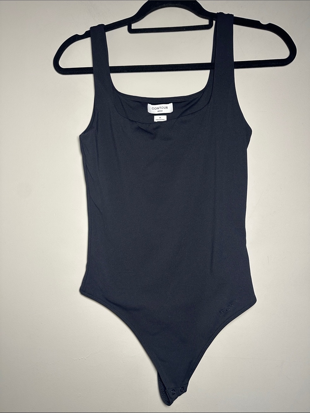 Contour Aritzia Black everyday luxury Tank-Style One-Piece thong Bodysuit
